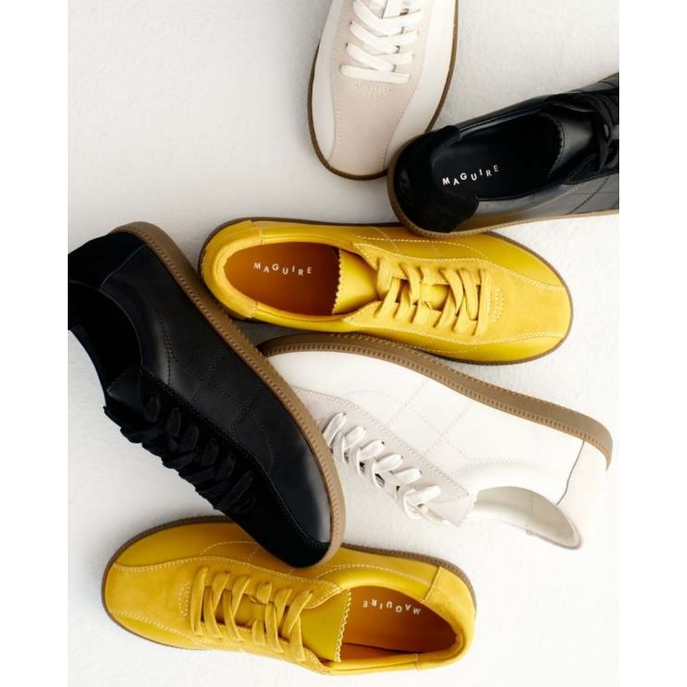 Maguire Simone Trainer Shoes Black Vintage Sneaker Leather Suede Size 36 5.5 / 6